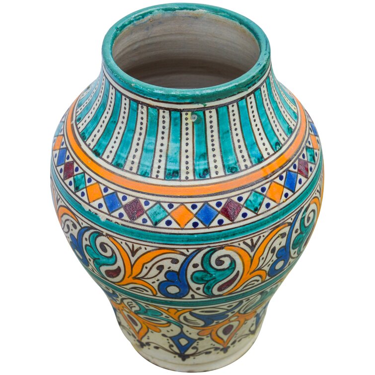 Moroccan ceramic vase from Fes, on sale handmade and hand painted. Moroccan ceramic vase, handmade and hand painted